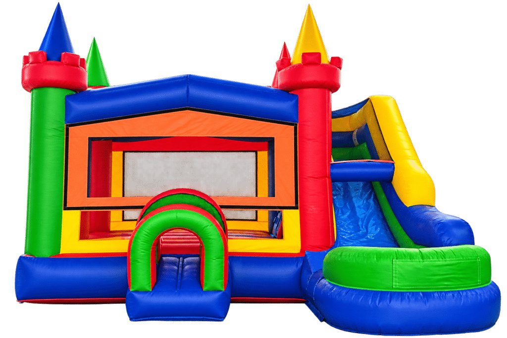 Colorful Castle Bounce House Slide